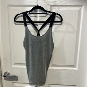 Nike Gray Fitted Backless Tank Top